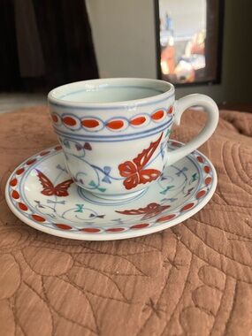 Vintage Japanese Imari Porcelain Teacup and Saucer